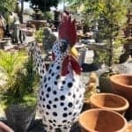 Metal colorful chicken at Fabbri Statuary in American Canyon, Napa Valley